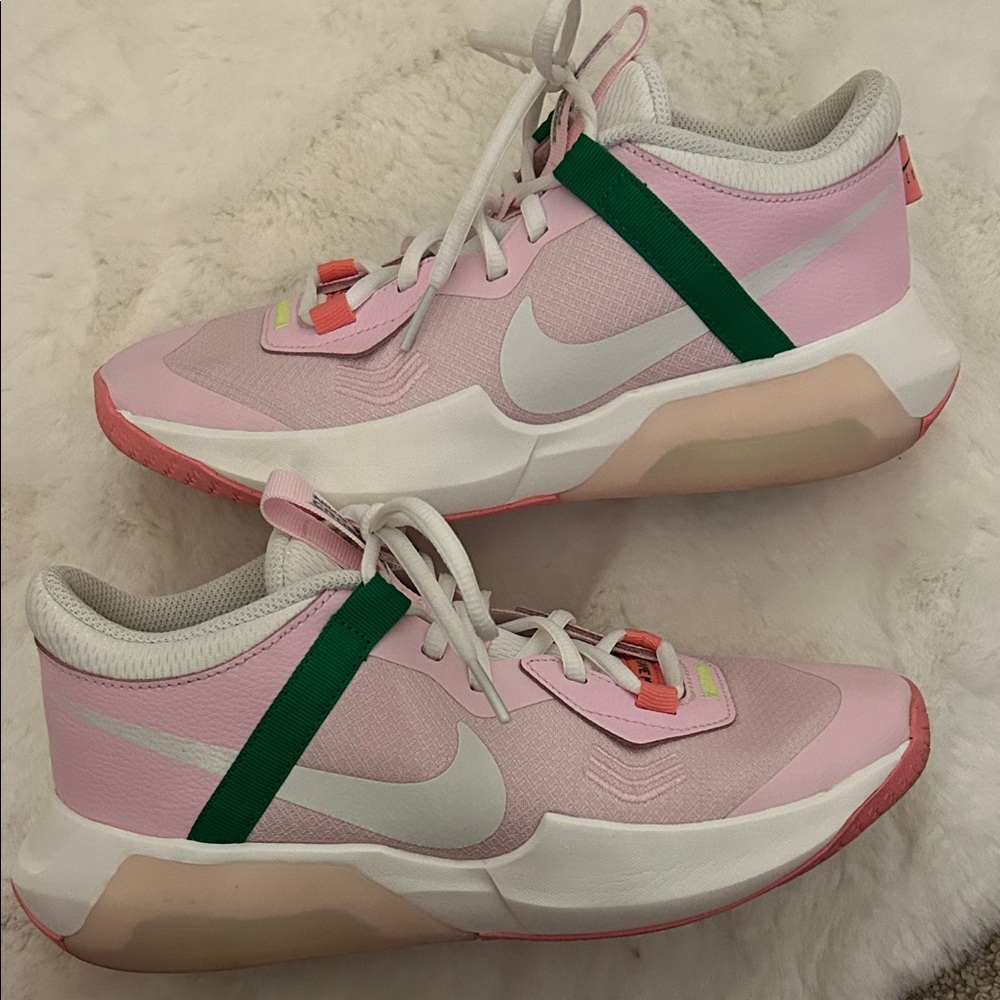 Nike Women's Pink and Green Athletic Sneakers